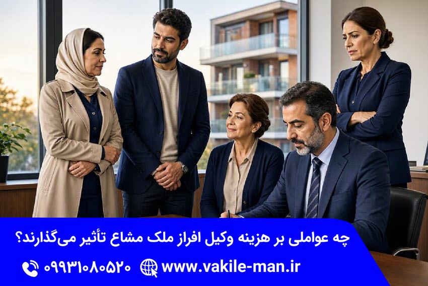 چه عواملی بر هزینه وکیل افراز ملک مشاع تأثیر میگذارند؟ | وکیل من
