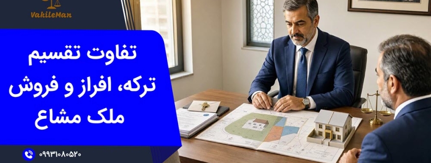 تفاوت تقسیم ترکه، افراز و فروش ملک مشاع | وکیل من